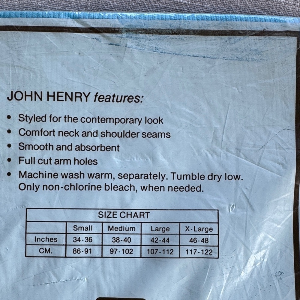 John Henry 90s vintage Blue Athletic Shirt tank top Sz XL - Picture 3 of 4